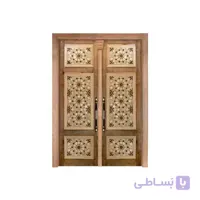 درب چوبی ورودی نمازخانه ،مسجد،اماکن متبرکه صنایع چوب ساج مدل TCG10
