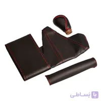 ست دورفرمان و سر دنده همراه با گردگیر دنده و چرم ترمز دستی سایپایی / کرم چوب