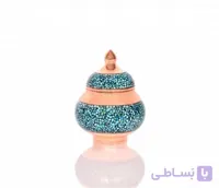 قندان نقلی فیروزه کوب امضا دار-اثر استاد آقاجانی ا Sugar Bowl tinny, turquoise