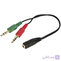 کابل تبدیل ۲ به ۱ جک ۳.۵ میلی متری به طول ۲۰ سانتی متری