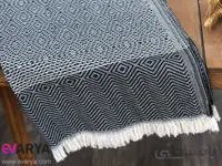 شال مبل ریشه دار طرح الماس برند Viaden ابعاد 210×170 رنگ مشکی