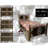 تخت خواب تک نفره پایه CNC MDF