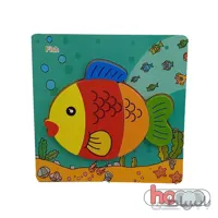پازل چوبی طرح ماهی