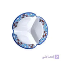 اردوخوری ۳ تکه چینی میبدمروارید طرح شطرنجی