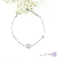 دستبند نقره زنانه طرح قلبی