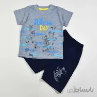 تیشرت شلوارک پسرانه بچه گانه دایناسور کد 2347