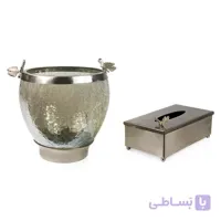 ست سطل و جا دستمال سالینو مدل پروانه نقره ای کد N-417413