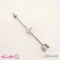 پیرسینگ گوش طرح فلش یا پیکان نقره ای
