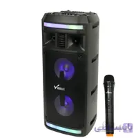 اسپیکر چمدانی بلوتوثی رم و فلش خور vanmaax max 150 + میکروفون و ریموت کنترل