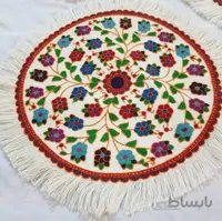 پته رومیزی گرد طرح گل و غنچه کد ۱۰۱۶۸۳