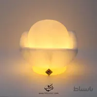 آباژور سنگ نمک طرح ماه پیکر پایه سنگی