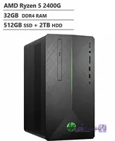 رایانه رومیزی 2019 HP Pavilion 690 VR Ready Gaming، AMD Ryzen 5 2400G Quad-Core، 32 GB DDR4، 512 GB SSD 2TB HDD، AMD Radeon RX 580، Wireless-AC، DVDRW، Bluetooth، Windows 10
