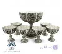 سرویس آجیل خوری قلمزنی طرح نقره