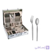 سرویس قاشق و چنگال استیل 128 پارچه دلمونتی مدل DL1340