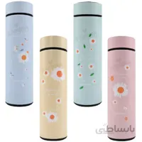فلاسک استیل صافی دار 500 میل بدون جعبه طرح گل مینا Youxia