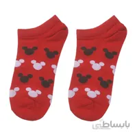 جوراب مچی زنانه قرمز فانتزی طرح میکی موس کد PH354