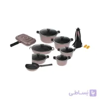 سرویس قابلمه گرانیت کاندید مدل اوشن گلبهی ا 30-piece granite pot service of candid's Ocean model کد 589693