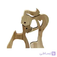 مجسمه چوبی پازلی دوستی با حیوانات طرح دختر