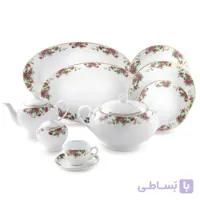 سرویس چینی 102 پارچه چینی زرین سری ایتالیا اف مدل بیدگل