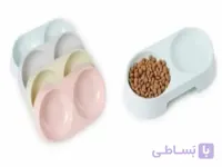 ظرف غذای دوقلو،دایره ای مخصوص سگ و گربه