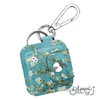 Fintie Case with Carabiner Keychain for Tile Mate، Tile Pro، Tile Sport، Tile Style Key Finder Phone Finder، Cover Anti-Scratch Vegan چرم روکش محافظ پوست با بلندگو قطع ، شکوفه
