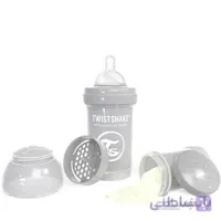 شیشه شیر ضد نفخ 180 میلی لیتر تویست شیک Twistshake خاکستری
