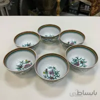 شش عدد پیاله ترشی خوری کشمیری طرح قدیم مارک هاورانگلیس قطر ۹ سانت سایز کوچک