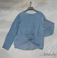 شومیز زنانه ساتن طرح جلو گره ایی برند Blumotion