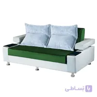 مبـل تختخـوابـشـو دو نفـره مدل هـارمـونـیـا - کرم تیره