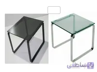 میز عسلی TB12 - آبکاری کروم و شیشه سفید ا TB12