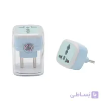 مبدل دو شاخه برق هادرون مدل A10-1-آبی