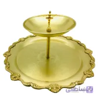 شیرینی خوری دو طبقه برنجی کوچک ایران کادو مدل 1141b ا Irankado B1141 Brass Dish