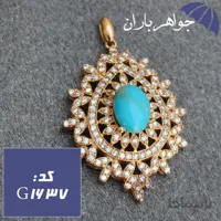 گردنبند طلاروس فیروزه کرمانی اصل زنانه کد G_1637