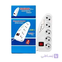 چند راهی و محافظ برق 5 خانه تکسان مدل 2500v