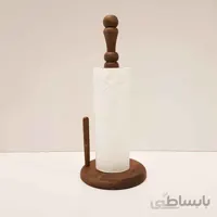 جا دستمال رولی چوبی بزرگ رنگ قهوه ای