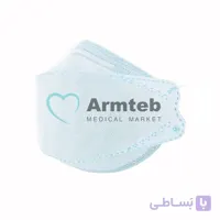 ماسک 4 لایه فست مدل 3D آبی آسمانی-کش آبی  بسته 25عددی