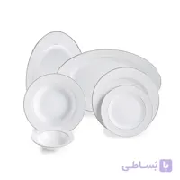 سرویس چینی ۲۸ پارچه چینی زرین سری ایتالیا اف مدل سپید صدف