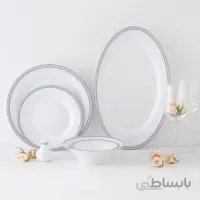 سرویس غذاخوری 35 پارچه چینی زرین ایران سری شهرزاد مدل وایت رز