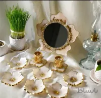 ست کامل هفت سین رزین (قاب آینه،جفت شمعدان و 6 عدد ظرف ) ا Complete set of seven trays (mirror frame, pair of candlesticks and 6 dishes) کد 752793