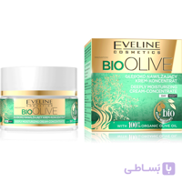 کرم مرطوب کننده شب و روز عمیق زیتون زیستی اولاین Eveline Bio Olive Deeply Moisturizing Cream Concentrate 50ml