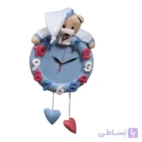 ساعت نمدی خرس تدی رنگ آبی