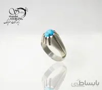 انگشتر نقره مردانه با سنگ فیروزه نیشابور
