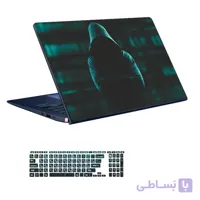اسکین لپ تاپ طرح Hacker کد ۰۶ به همراه استیکر کیبورد