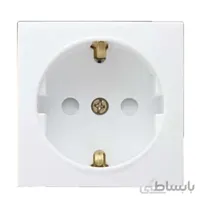 صفحه پریز ارت دار با محافظ کودک پارت الکتریک مدل اذین سفید ا Plate Earthed socket with child protector Part Electric White Azin