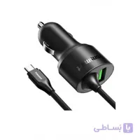 شارژر فندکی ترنسمارت با 2 خروجی + کابل USB Type C ا Tronsmart Dual USB Car Charger QC3.0 33W with Type-C Cable - Black