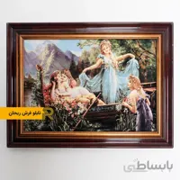 تابلو فرش ماشینی مرکب عشاق همراه قاب