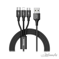 کابل 1.2 متری Micro USB / لایتنینگ / تایپ سی بیسوس مدل رپد CAMLT-SU ا Baseus Rapid CAMLT-SU Micro USB / Lightning / Type-C Cable 1.2m