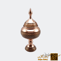 قندان مسی پایه دار خاتم