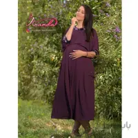 پیراهن مجلسی بادمجونی مدل پرنیان آناندا Ananda