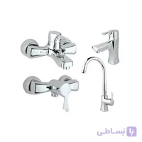ست شیرآلات راسان مدل پاپیون کروم RASSAN